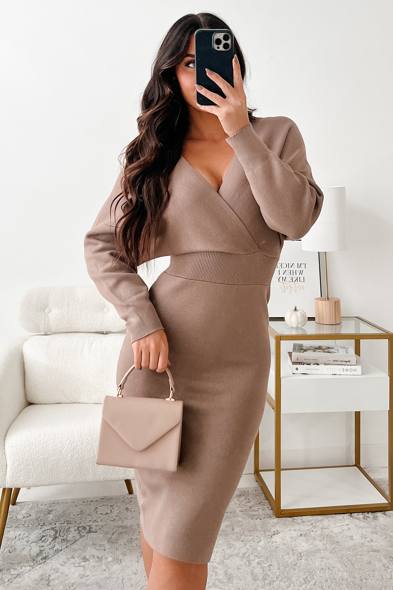 Said My Piece Sweater Knit Midi Dress (Mocha)