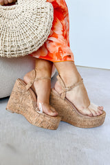 Endless Sunshine Platform Wedge Sandals (Clear/Cork)