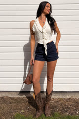 Ilya High Rise Denim Shorts (Indigo)