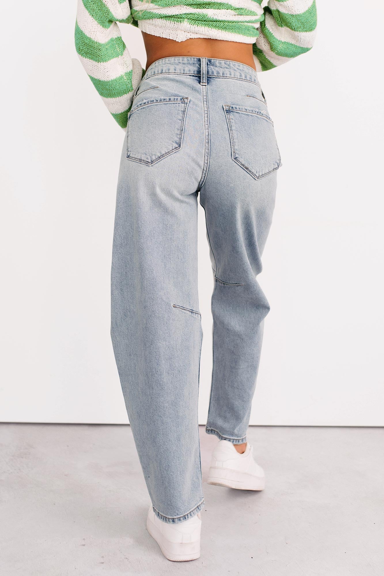 Brock High Rise Barrel Leg Kancan Jeans (Light)