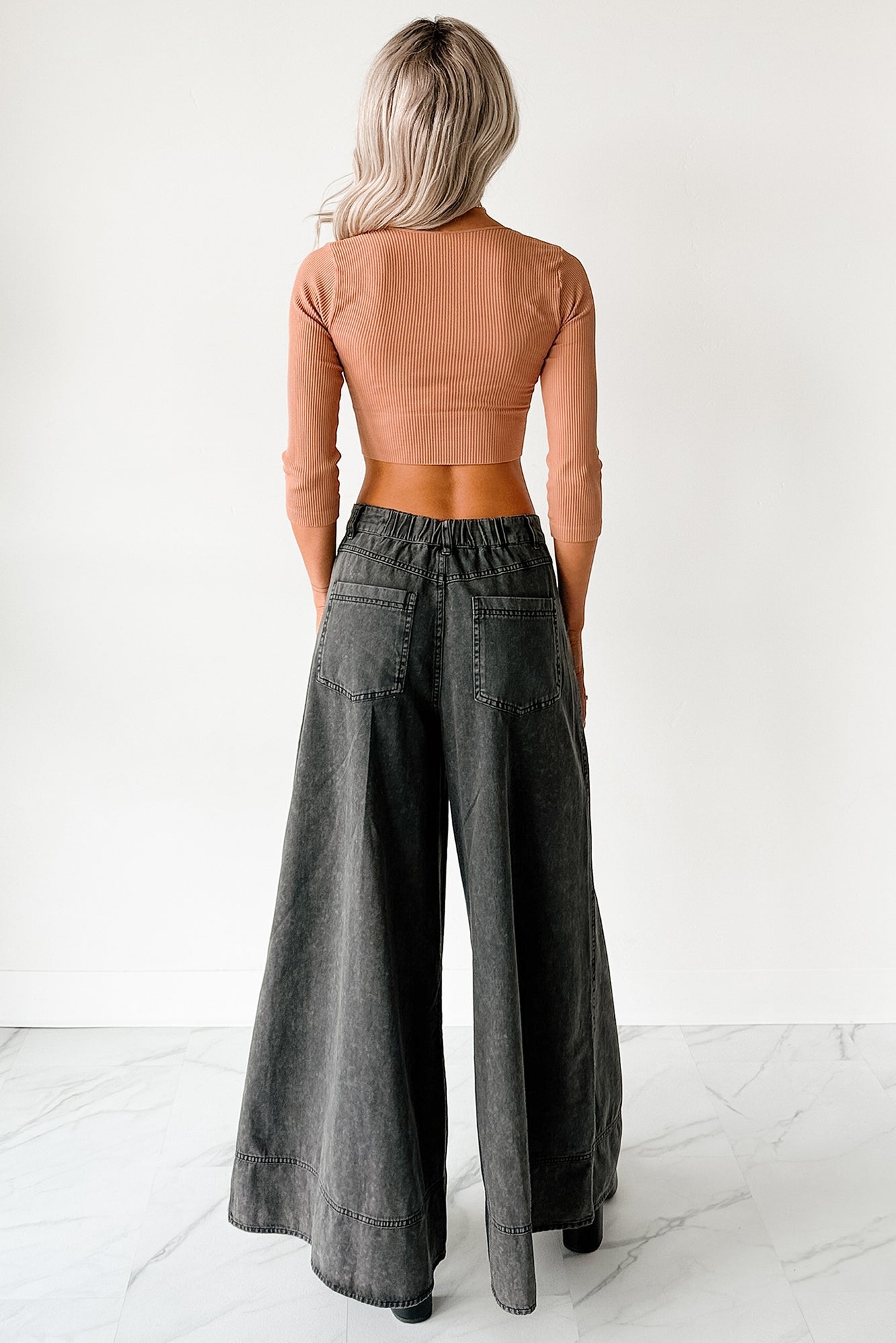 Norris Ultra Wide Leg Mustard Seed Jeans (Charcoal)