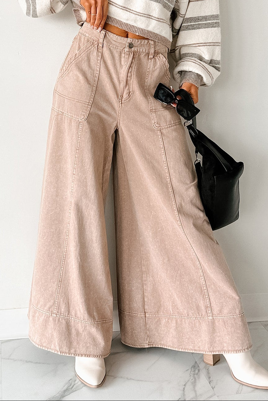 Norris Ultra Wide Leg Mustard Seed Jeans (Mocha Mousse)
