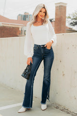 Inspired Moments Mesh Sleeve Top (Ivory)