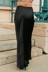 Chic Knows Best Textured Maxi Skirt (Black)