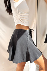Off Duty Icon Acid Wash Knit Skort (Black)