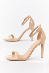 Taking Initiative Ankle Strap Stiletto Heels (Dark Beige)