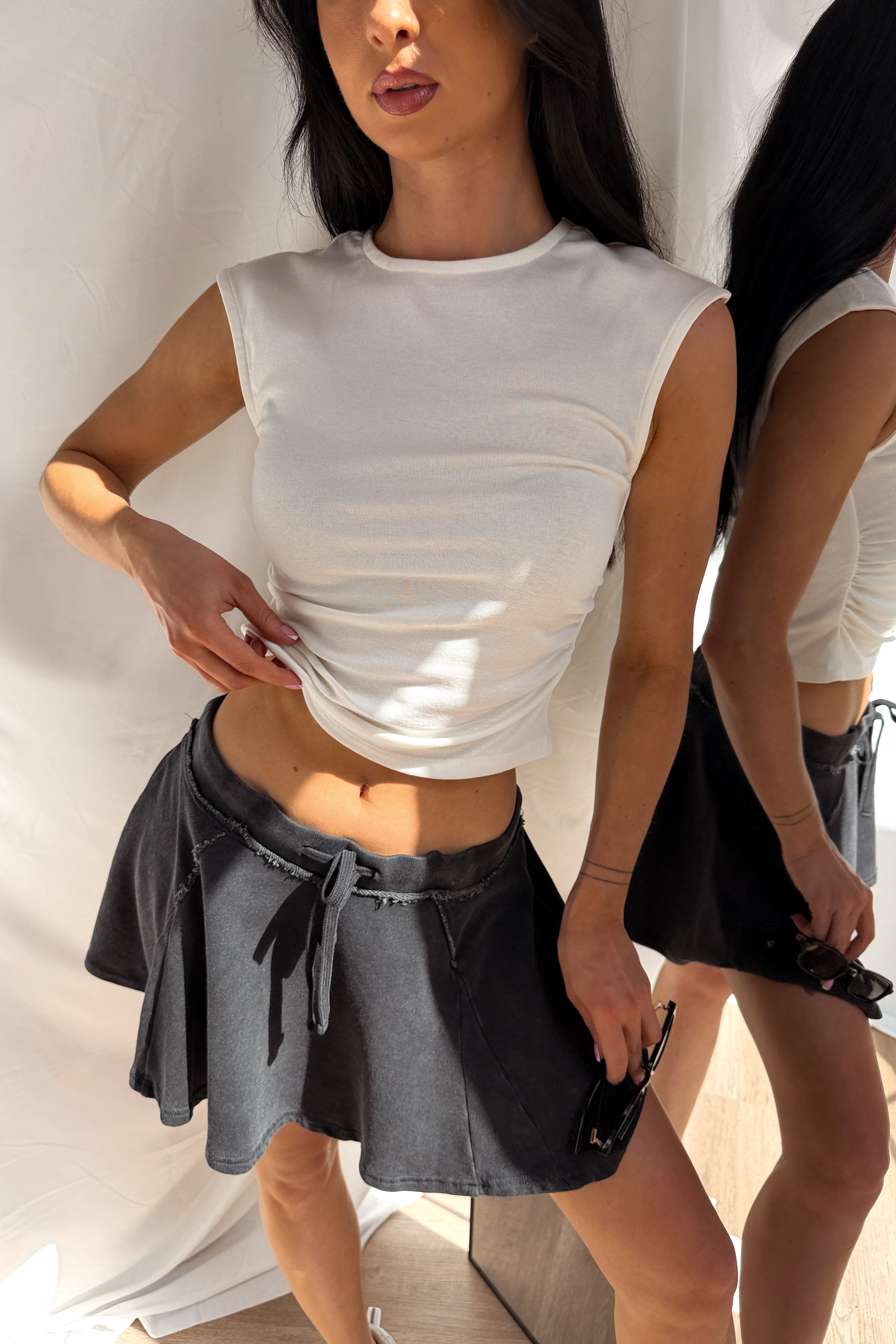 Wear On Repeat Sleeveless Basic Top (Off-White)