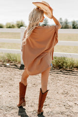Cozy Club Oversized Embroidered Top (Washed Camel)