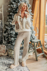 Taking To Heart Cable Knit Fore Pants (Taupe Grey)