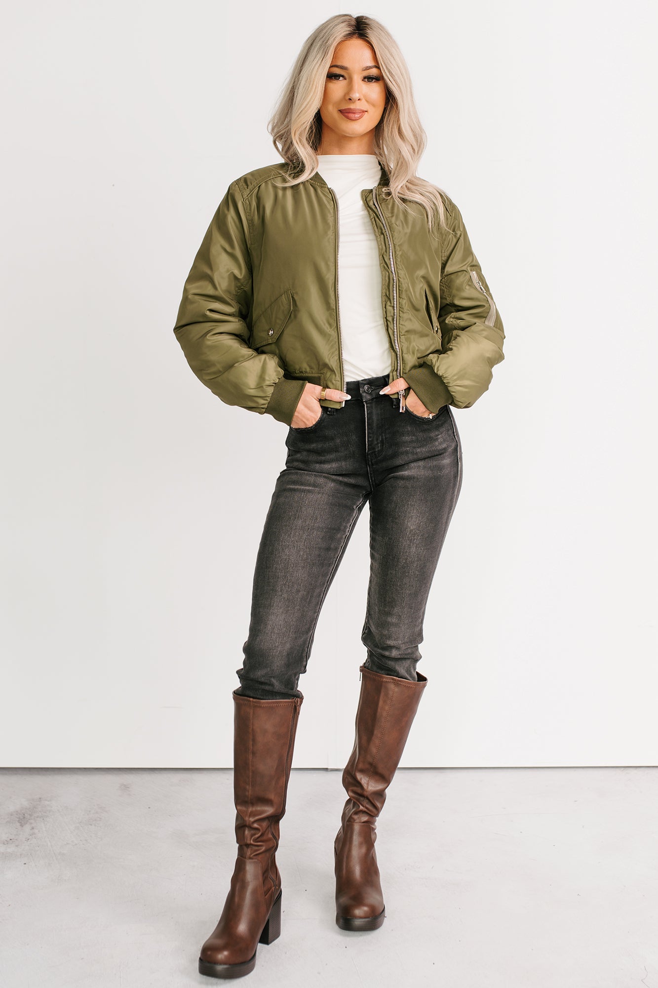 Call This Love Windbreaker Jacket (Olive)