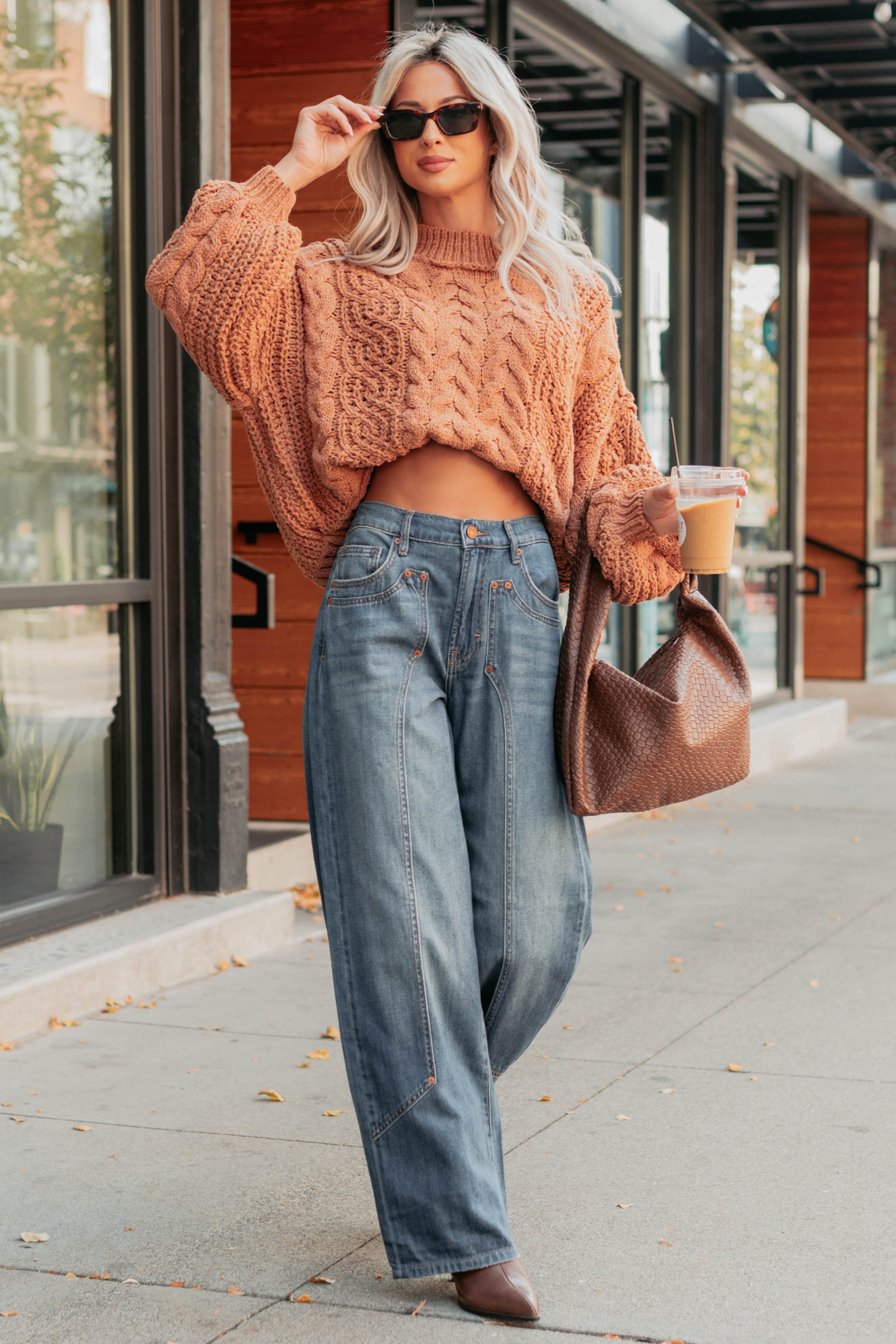 Elise Vintage Baggy Wide Leg Hidden Jeans (Medium)