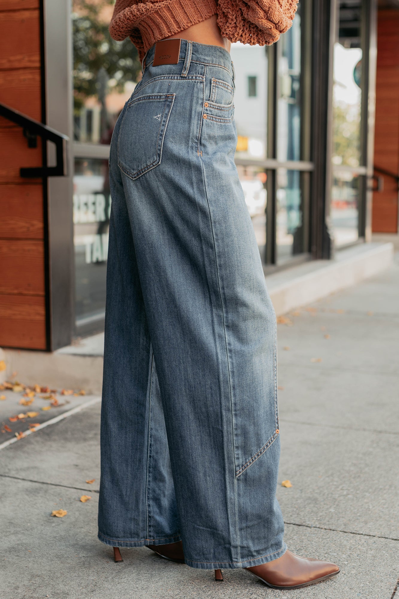 Elise Vintage Baggy Wide Leg Hidden Jeans (Medium)