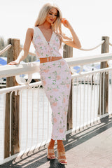 Floral Fantasy Satin Floral Tank Top (Baby Pink)