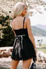 Lead With Love Sleeveless Embroidered Mini Dress (Black)