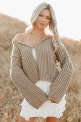 Fading Embers Stitch Sleeve Cardigan (Sand)