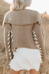 Fading Embers Stitch Sleeve Cardigan (Sand)