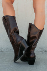 Roads Ahead Modern Mid Calf Western Boots (Brown)