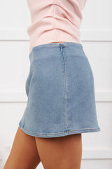 Sweet Feelings Denim Mini Skirt (Light Denim)