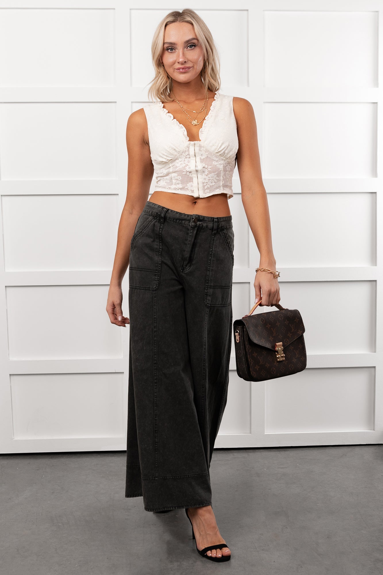 Norris Ultra Wide Leg Mustard Seed Jeans (Charcoal)