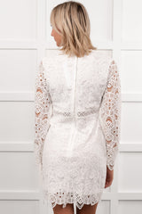 Angel In Disguise Lace Mini Dress (White)