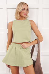 Rule The Court Tank Top & Skort Set (Sage)