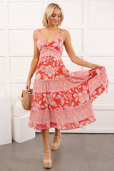 Babe Blooms Floral Sleeveless Maxi Dress (Red)