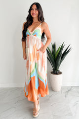 Tastefully Bold Printed Maxi Dress (Orange Combo)