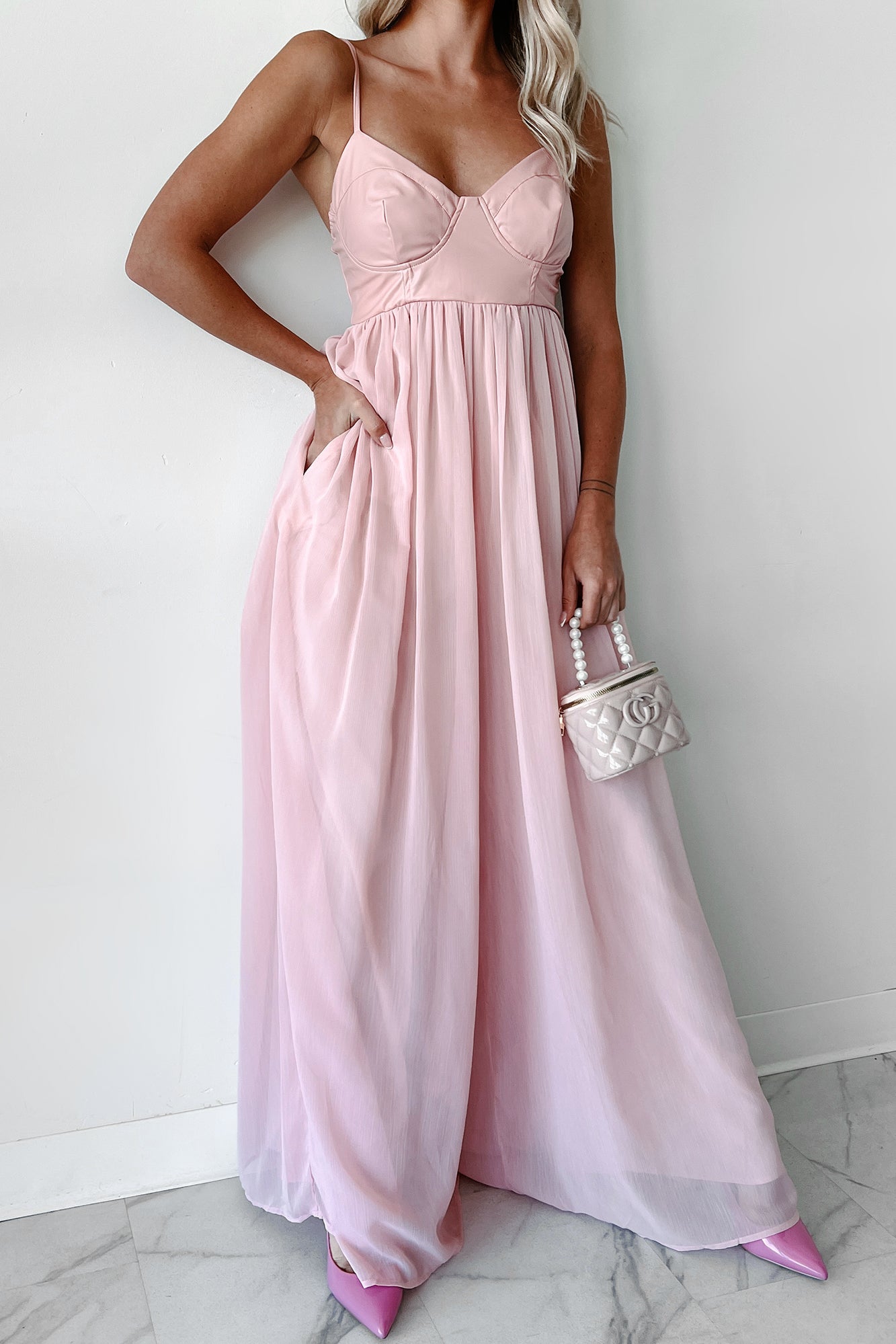 Shades Of Lovely Contrast Top Wide Leg Jumpsuit (Pink)