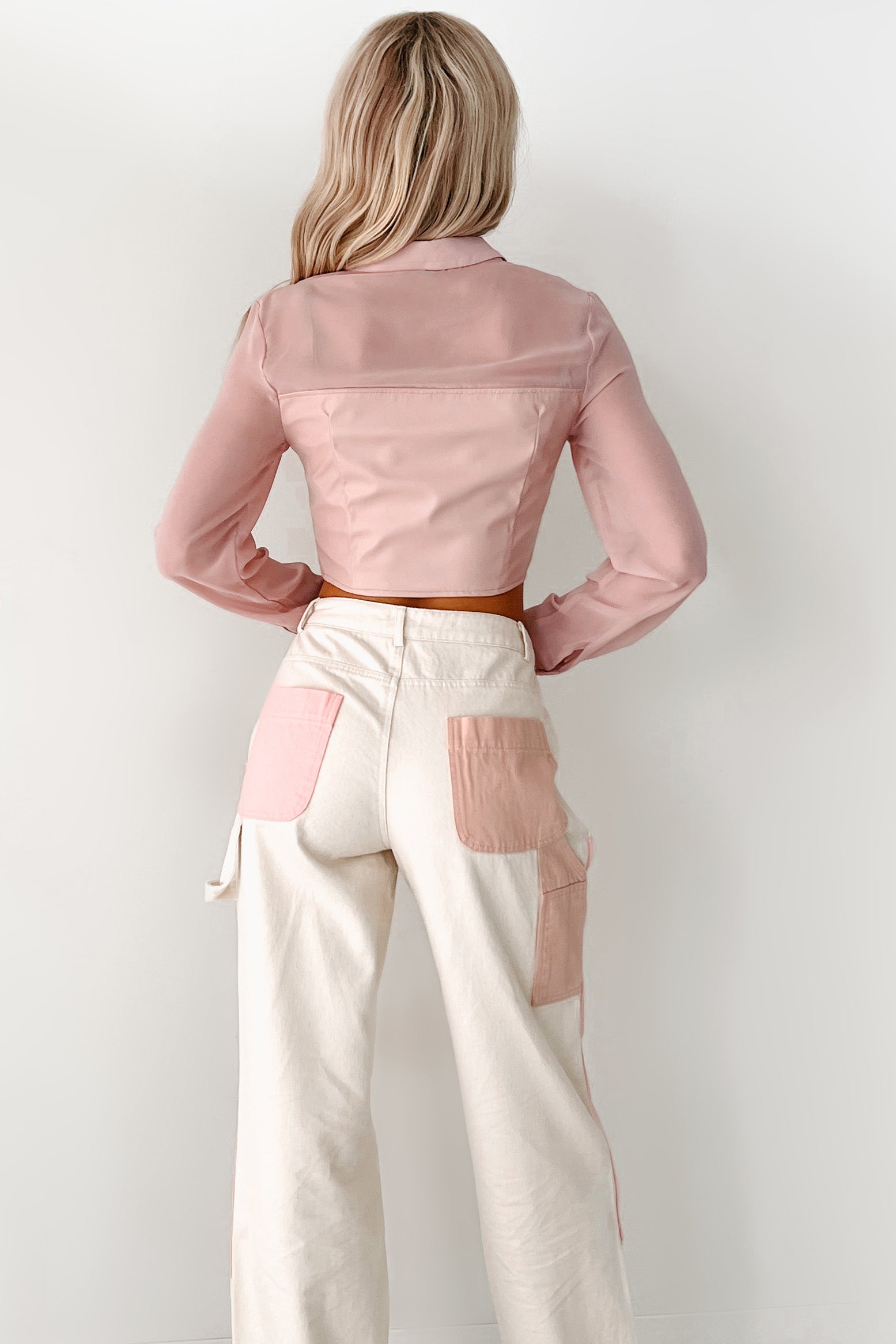 Sheer Passion Faux Leather Blouse (Pink)