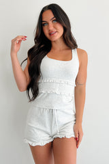Soft Serve Ribbed Tank & Shorts Set (Heather Grey)