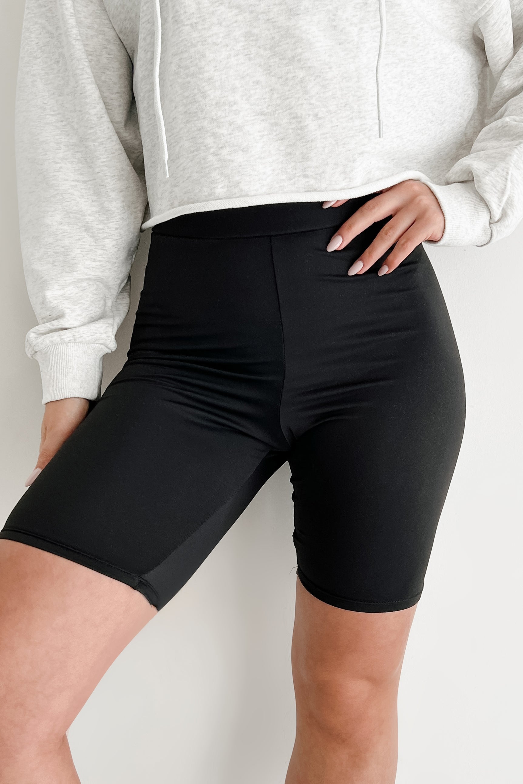 Hustle For The Muscle High Waist Biker Shorts (Black)