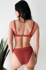 All Washed Up Ribbed Two Piece Bikini (Rust)