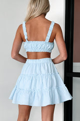 Your Little Angel Ruched Crop Top (Ice Blue)