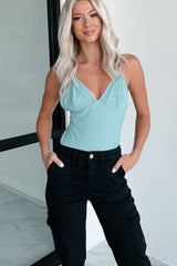 Trixie Ribbed Mesh Bodysuit (Sage Hazel)
