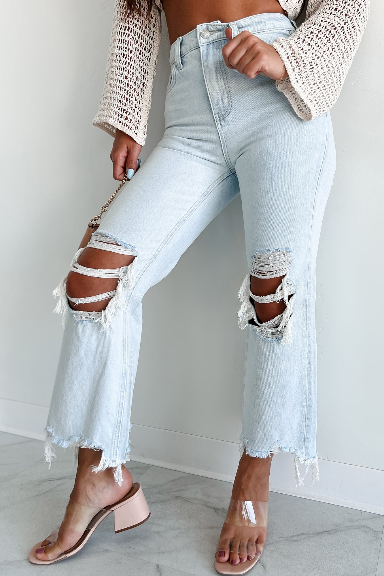 Getting Candid High Rise Crop Flare Vervet Jeans (Light)