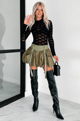 Rebel By Choice Strap Detail Bubble Skirt (Olive)