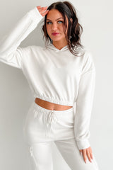 Living In Peace Cropped Hoodie (Chalk)