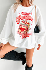 "We're A Perfect Match" Graphic Sweatshirt (White)