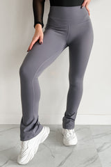 Curvy Confidence High Rise Flare Legging (Charcoal)