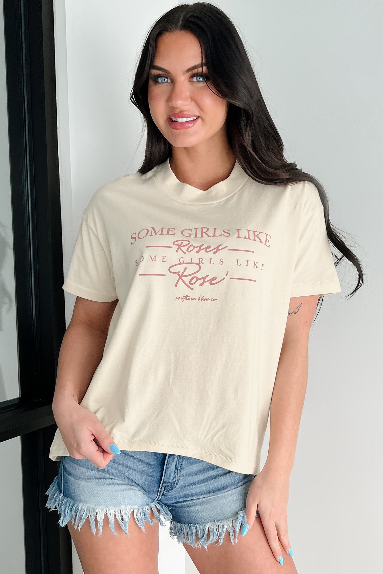 "Some Girls Like Roses" Graphic T-Shirt (Sand)