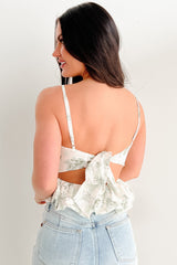 Nature's Palette Ruched Floral Peplum Tank (Sage)