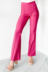 Make The Decisions High Waist Flare Pants (Hot Pink)