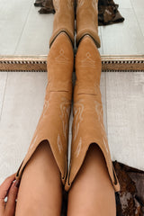 Ruffles & Rodeo Embroidered Cowboy Boots (Coffee)