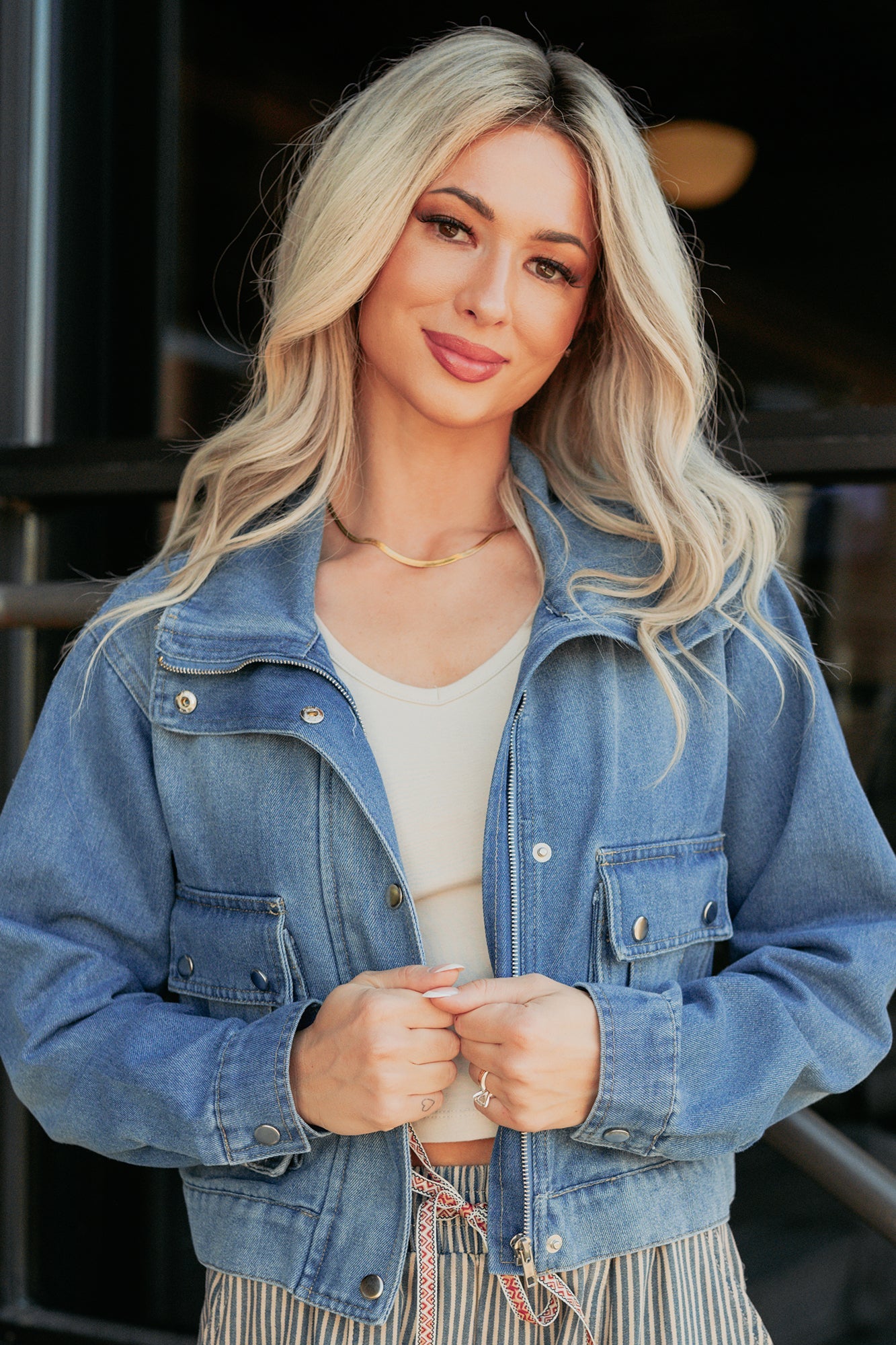 Open Days Denim Cargo Jacket (Medium)