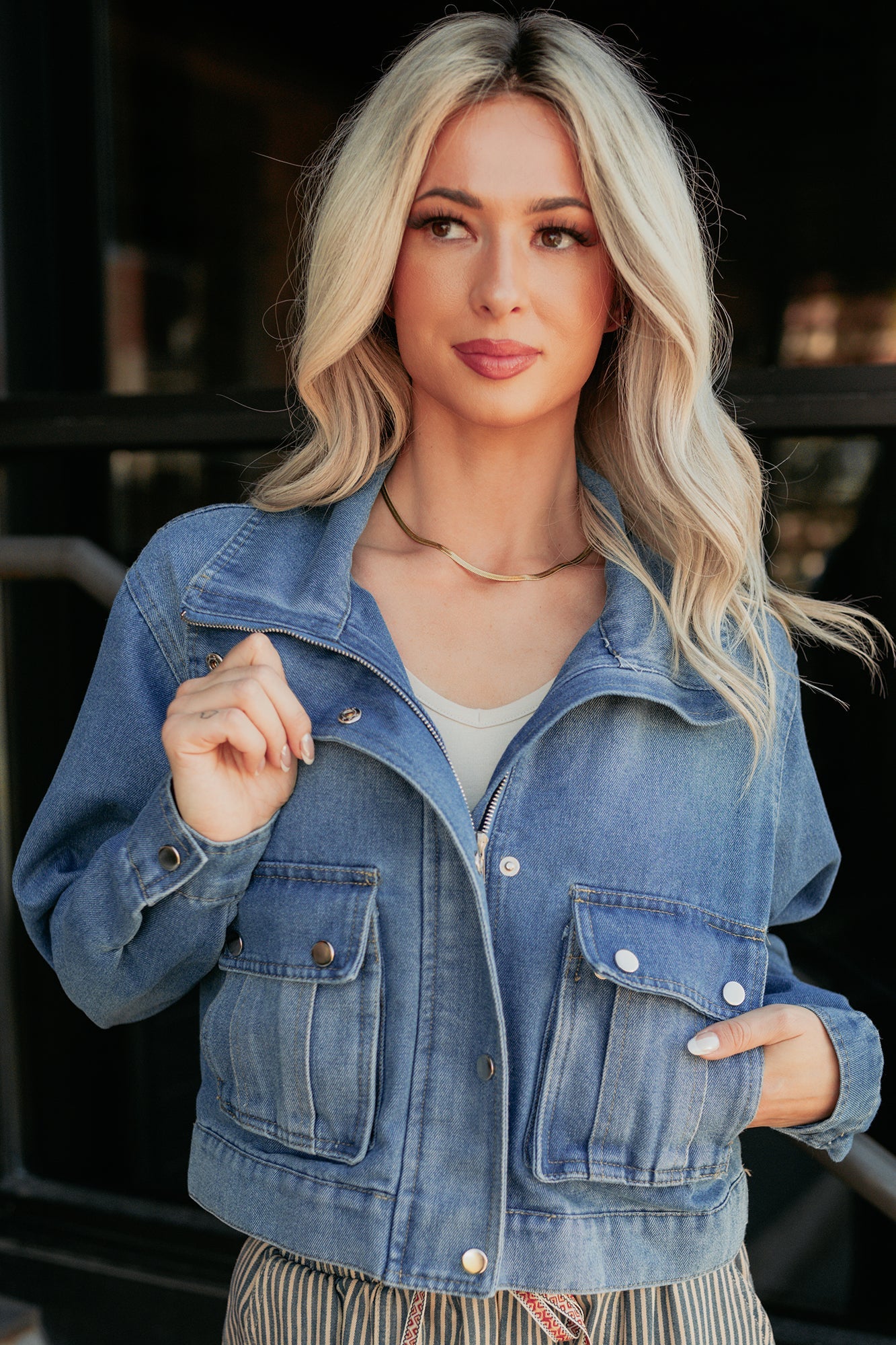 Open Days Denim Cargo Jacket (Medium)