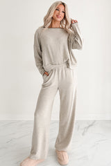 Woolen Wishes Contrast Trim Sweater (Heather Taupe)