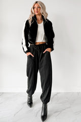 Radiance Rule Faux Fur Cropped Jacket (Black)