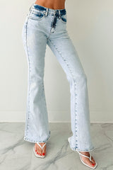 Gwen Tummy Control Saige Flare Star Jeans (Light)