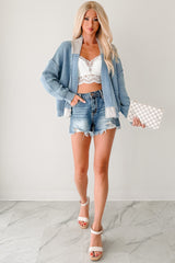 Rest Is Ritual Mineral Wash POL Cardigan (Blue)