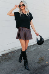 Coming Around Short Sleeve Sweater Top (Black)